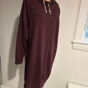 Gap Plum Sweatshirt Dress, Comfy Cotton Dress, Tunic Dress